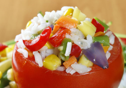 Small Tomatoes Stuffed with Long Grain Rice