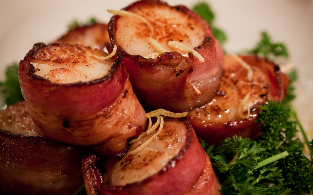 Saint-Jacques et langoustines aux lentilles