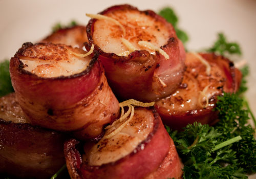 Saint-Jacques et langoustines aux lentilles