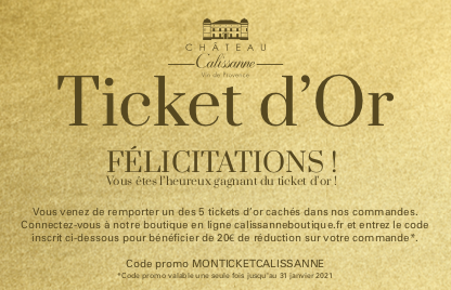 Les tickets d’or Calissanne