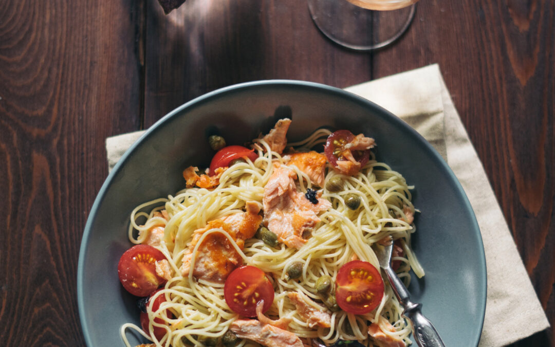 Spaghetti maison au saumon