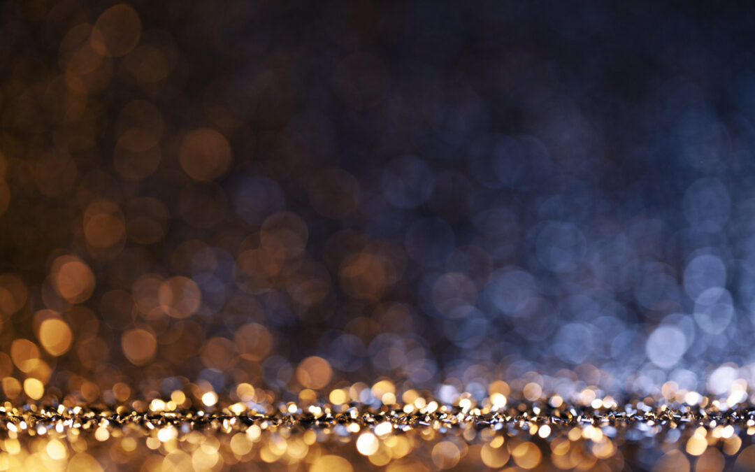 Christmas lights defocused background – Bokeh Gold Blue